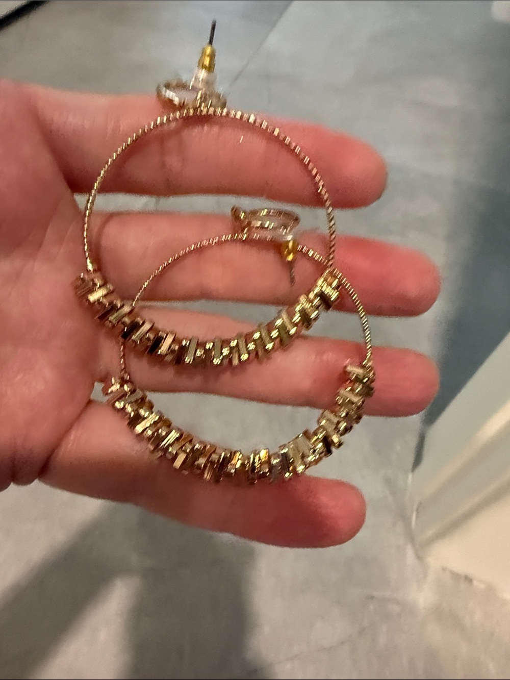 Park Lane Gold Crystal Hoop Earrings